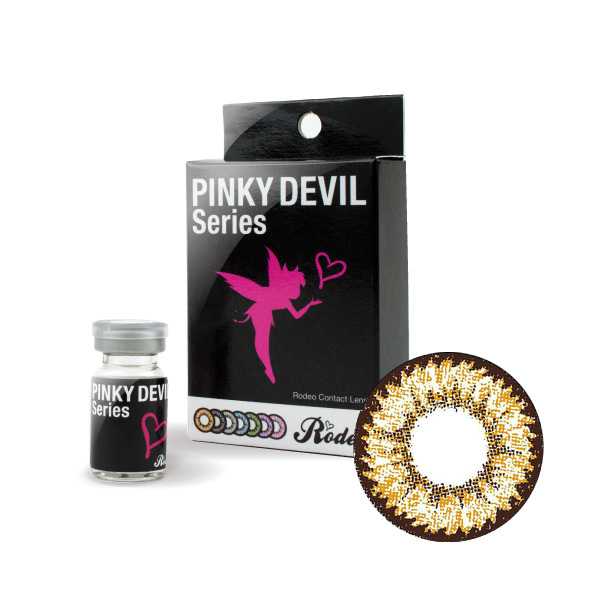 [度なし]カラコン Rodeo PINKYDEVIL ベージュ(14.5mm)