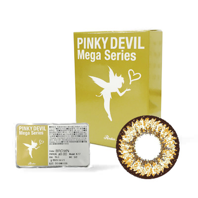 [度あり]カラコン Rodeo PINKYDEVIL Mega ベージュ(15.0mm)